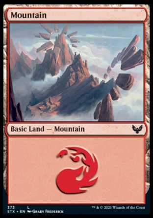 (373) Magic The Gathering Strixhaven: School of Mages: Extras Single: Mountain (V.2) Holo Land