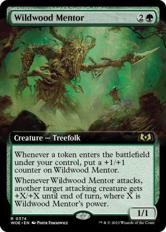 (374) Magic The Gathering Wilds of Eldraine: Extras Single: Wildwood Mentor (V.2) Rare