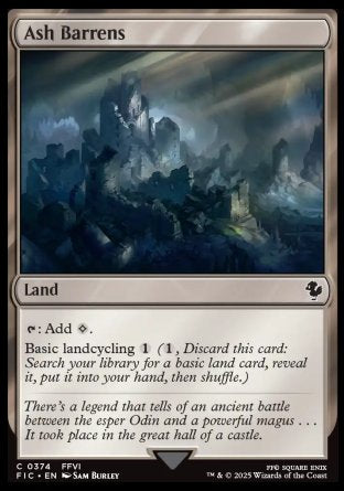(374) Magic The Gathering Commander: Magic: The Gathering - FINAL FANTASY: Collector's Edition Single: Ash Barrens Holo Common