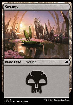 (374) Magic The Gathering Bloomburrow: Extras Single: Swamp (V.2) Holo Land