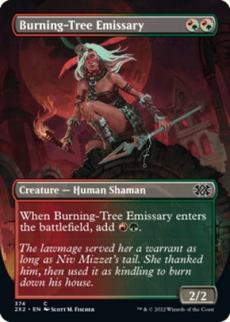(374) Magic The Gathering Double Masters 2022: Extras Single: Burning-Tree Emissary Common