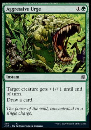 (374) Magic The Gathering Jumpstart Single: Aggressive Urge Common