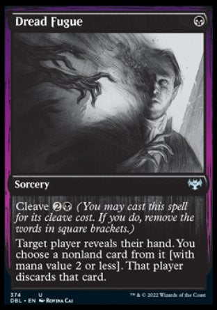 (374) Magic The Gathering Innistrad: Double Feature Single: Dread Fugue Holo Uncommon
