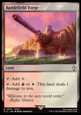 (375) Magic The Gathering Commander: Magic: The Gathering - FINAL FANTASY: Collector's Edition Single: Battlefield Forge Holo Rare