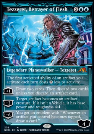 (376) Magic The Gathering Kamigawa: Neon Dynasty: Extras Single: Tezzeret, Betrayer of Flesh (V.2) Mythic