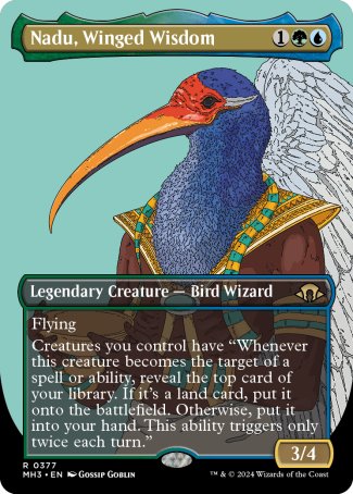 (377) Magic The Gathering Modern Horizons 3: Extras Single: Nadu, Winged Wisdom (V.1) Holo Rare
