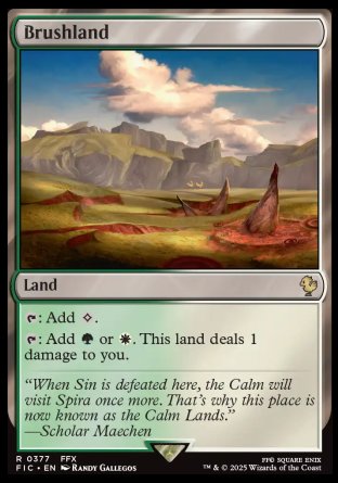 (377) Magic The Gathering Commander: Magic: The Gathering - FINAL FANTASY: Collector's Edition Single: Brushland Holo Rare