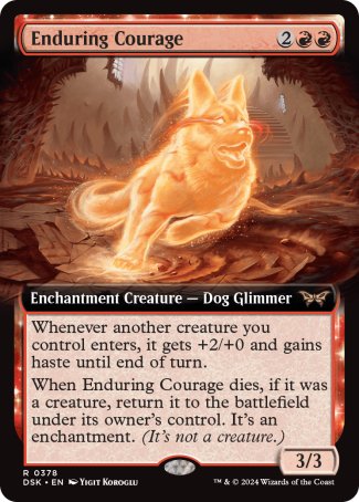 (378) Magic The Gathering Duskmourn: House of Horror: Extras Single: Enduring Courage (V.1) Rare
