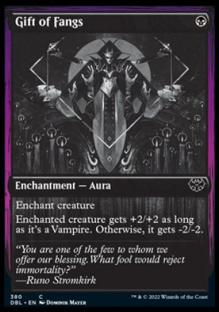 (380) Magic The Gathering Innistrad: Double Feature Single: Gift of Fangs Holo Common