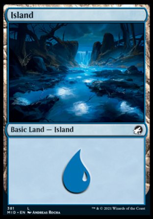 (381) Magic The Gathering Innistrad: Midnight Hunt: Extras Single: Island Land