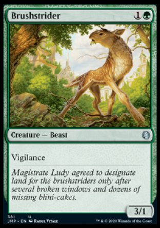 (381) Magic The Gathering Jumpstart Single: Brushstrider Uncommon