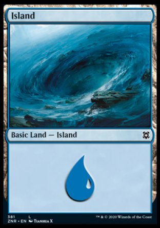 (381) Magic The Gathering Zendikar Rising: Extras Single: Island Holo Land