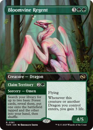 (381) Magic The Gathering Tarkir: Dragonstorm: Extras Single: Bloomvine Regent // Claim Territory Rare