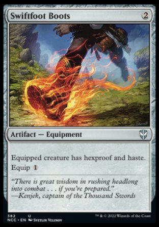 (382) Magic The Gathering Commander: Streets of New Capenna Single: Swiftfoot Boots Holo Uncommon