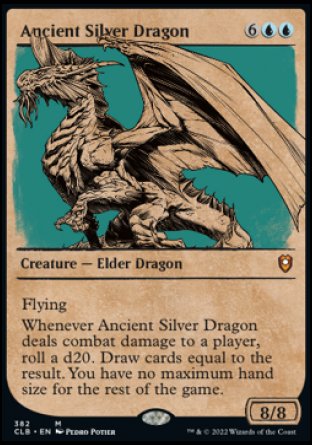 (382) Magic The Gathering Commander Legends: Battle for Baldur's Gate: Extras Single: Ancient Silver Dragon (V.2) Holo Mythic