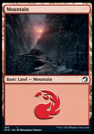 (383) Magic The Gathering Innistrad: Midnight Hunt: Extras Single: Mountain Land