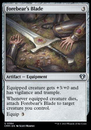 (384) Magic The Gathering Commander Masters Single: Forebear's Blade Holo Uncommon