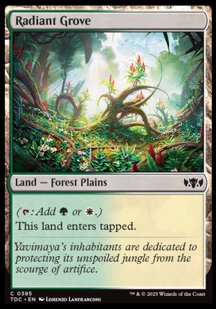 (385) Magic The Gathering Commander: Tarkir: Dragonstorm Single: Radiant Grove Common