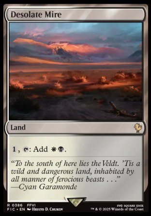 (386) Magic The Gathering Commander: Magic: The Gathering - FINAL FANTASY: Collector's Edition Single: Desolate Mire Holo Rare