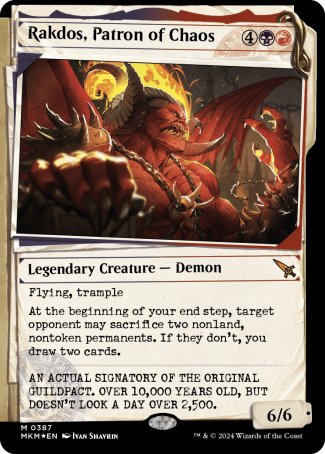 (387) Magic The Gathering Murders at Karlov Manor: Extras Single: Rakdos, Patron of Chaos (V.3) Holo Mythic