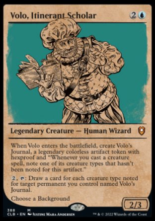 (388) Magic The Gathering Commander Legends: Battle for Baldur's Gate: Extras Single: Volo, Itinerant Scholar (V.2) Holo Mythic