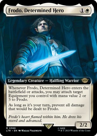 (388) Magic The Gathering The Lord of the Rings: Tales of Middle-earth: Extras Single: Frodo, Determined Hero (V.2) Rare
