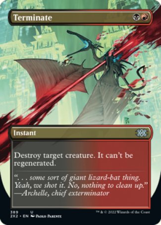 (389) Magic The Gathering Double Masters 2022: Extras Single: Terminate Holo Uncommon