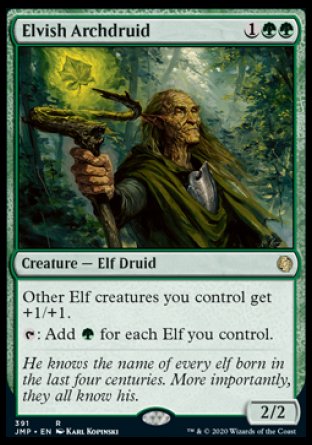 (391) Magic The Gathering Jumpstart Single: Elvish Archdruid Rare