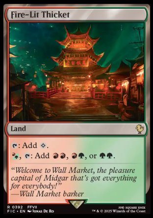 (392) Magic The Gathering Commander: Magic: The Gathering - FINAL FANTASY Single: Fire-Lit Thicket Rare