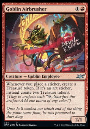 (394) Magic The Gathering Unfinity: Extras Single: Goblin Airbrusher Holo Uncommon