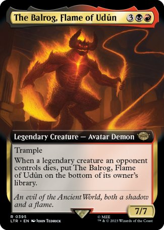 (395) Magic The Gathering The Lord of the Rings: Tales of Middle-earth: Extras Single: The Balrog, Flame of Ud������n (V.2) Rare