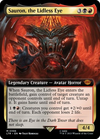 (396) Magic The Gathering The Lord of the Rings: Tales of Middle-earth: Extras Single: Sauron, the Lidless Eye (V.2) Mythic