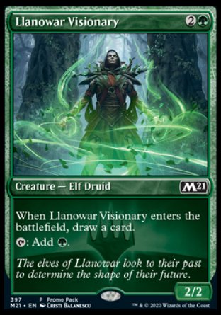 (397) Magic The Gathering Core 2021: Promos Single: Llanowar Visionary Holo Common