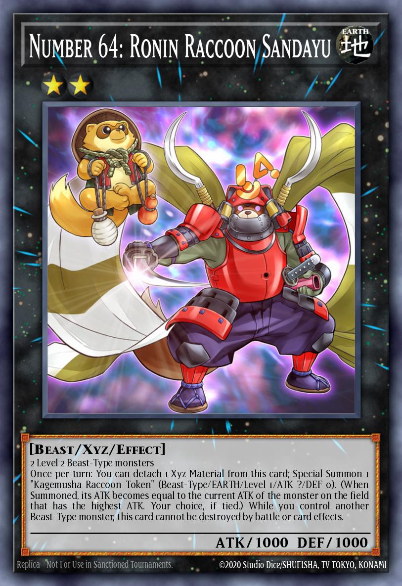 (161) YuGiOh TCG MP14: 2014 Mega-Tins Mega-Pack Single: Number 64: Ronin Raccoon Sandayu Rare