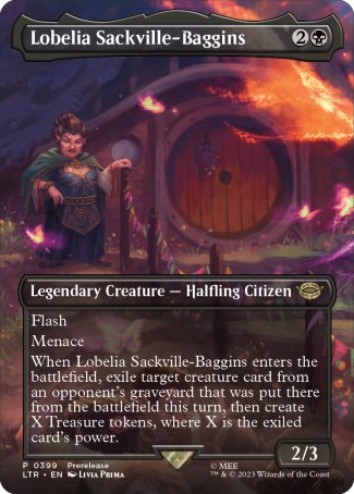 (399) Magic The Gathering The Lord of the Rings: Tales of Middle-earth: Extras Single: Lobelia Sackville-Baggins (V.2) Holo Rare