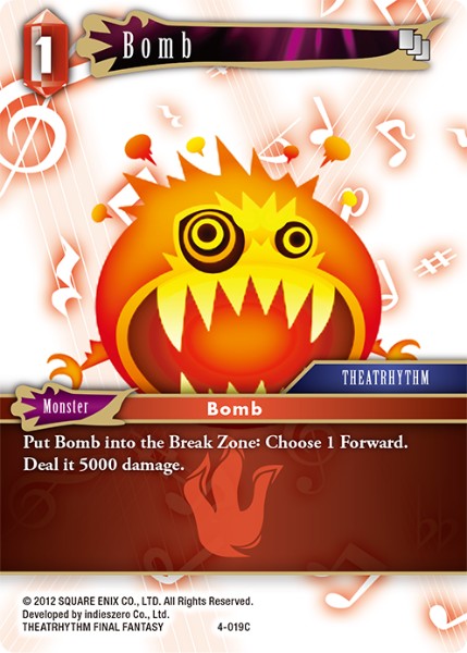 (019) Final Fantasy TCG Opus IV Single: Bomb (4-019) Common