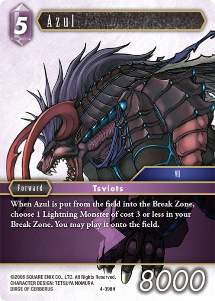(098) Final Fantasy TCG Opus IV Single: Azul (4-098) Holo Hero