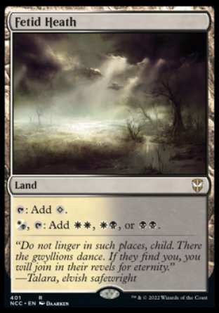 (401) Magic The Gathering Commander: Streets of New Capenna Single: Fetid Heath Rare