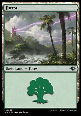 (401) Magic The Gathering The Lost Caverns of Ixalan: Extras Single: Forest (V.1) Holo Land