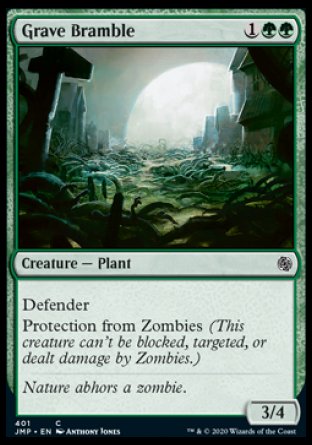 (401) Magic The Gathering Jumpstart Single: Grave Bramble Common