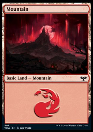 (401) Magic The Gathering Innistrad: Crimson Vow: Extras Single: Mountain Land