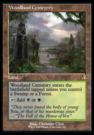 (401) Magic The Gathering Dominaria Remastered: Extras Single: Woodland Cemetery Holo Rare