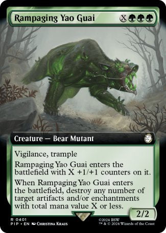 (401) Magic The Gathering Universes Beyond: Fallout: Extras Single: Rampaging Yao Guai (V.1) Holo Rare