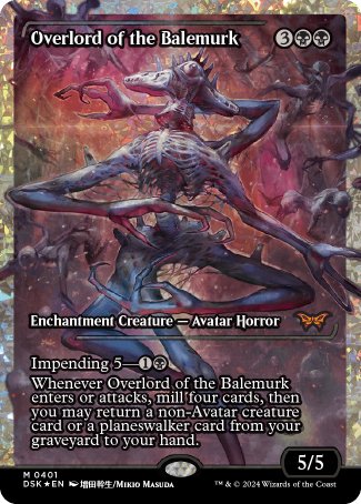 (401) Magic The Gathering Duskmourn: House of Horror: Extras Single: Overlord of the Balemurk (V.3) Holo Mythic