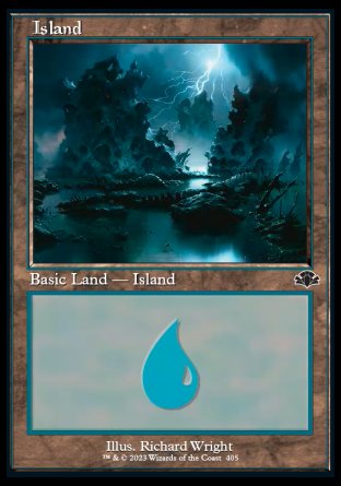 (405) Magic The Gathering Dominaria Remastered Single: Island (V.2) Holo Land