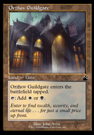 (406) Magic The Gathering Ravnica Remastered: Extras Single: Orzhov Guildgate Holo Common