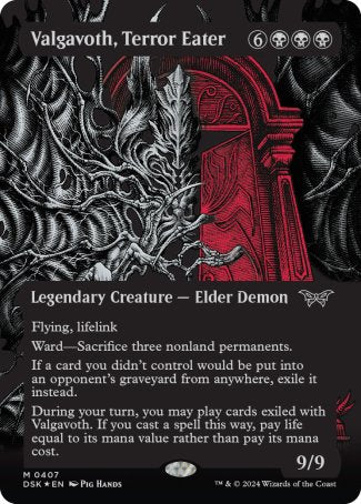 (407) Magic The Gathering Duskmourn: House of Horror: Extras Single: Valgavoth, Terror Eater (V.2) Mythic