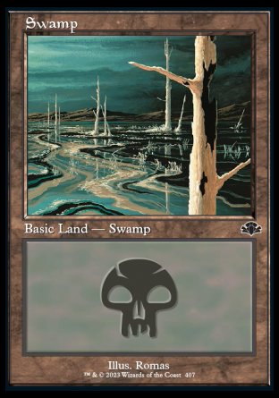 (407) Magic The Gathering Dominaria Remastered Single: Swamp (V.2) Land