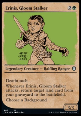 (407) Magic The Gathering Commander Legends: Battle for Baldur's Gate: Extras Single: Erinis, Gloom Stalker (V.2) Holo Uncommon