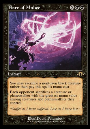 (408) Magic The Gathering Modern Horizons 3: Extras Single: Flare of Malice (V.2) Rare